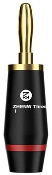 Разъемы банан ZHENWEI латунные позолоченные акустические, 2 шт, красный и белый
