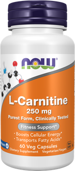 L-карнітин Now Foods L-Carnitine 250 мг 60 капсул (733739000620)