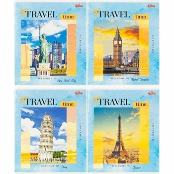 Тетрадь на спирали Travel 96 листов в клетку с мотивирующей надписью Мечты сбываются набор 8 штук для учебы и творческих записей А5 формат