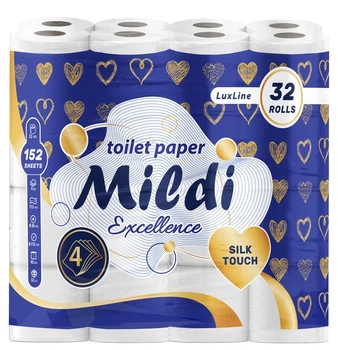 Туалетний папір Mildi Excellence Silk Touch 32 шт 4-х шаровий 152 відриви