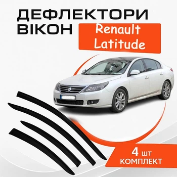 Дефлекторы боковых окон Renault Latitude Рено Латитьюд с 2010- ветровики