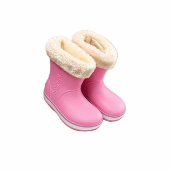 Чобітки рожеві хутро Crocs (0709-32) 29(р)