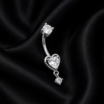 Сережки для пірсингу пупка "Сердечко" Asteel