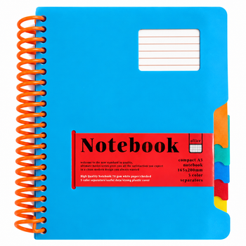 Зошит на спіралі "Notebook" клітина, A5, 200 аркушів, DSCN0752, роздільники (блакитний)