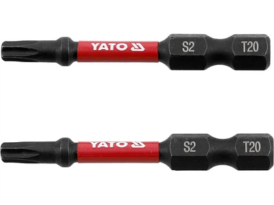 Насадка викруткова ударна TORX T20 х 50 мм. HEX 1/4", 2 шт. YATO (YT-78053)