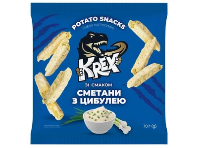 Снеки KREX картопляні Сметана та цибуля 70г