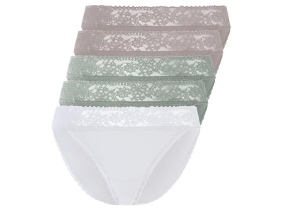 Трусики-слип набор 5 шт. хлопковые кружевные для женщины Esmara LYCRA® 473569 S Комбинированный