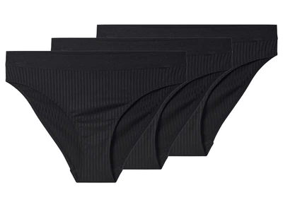 Трусики-слип набор 3шт. в рубчик для женщины Esmara LYCRA® 487671 M Черный