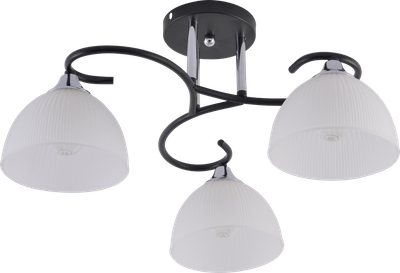 Люстра стельова Light House SRS-20854/3 чорний + хром, плафон білий