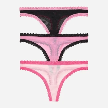 Набор трусиков танга женских Victoria's Secret 400014901 L 3 шт Розовый микс (1162323864)