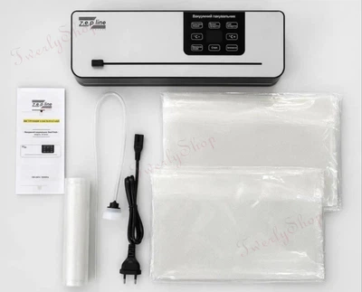 Вакуумний пакувальник Zepline ZP-00356 200 Вт сенсорне керування LED-дисплей вбудований різак режими для сухих і вологих продуктів Sous-Vide