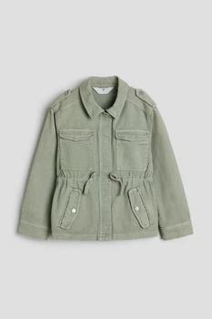 Підліткова джинсова куртка H&M 061208981 170/14y+ Світло-зелений хакі (6666000380432)