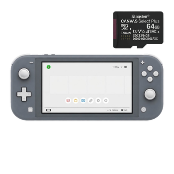 Набор Консоль Nintendo Switch Lite 32GB Grey Б/У + Карта памяти UHS-I U3 V30 A1 SD Adapter 64GB