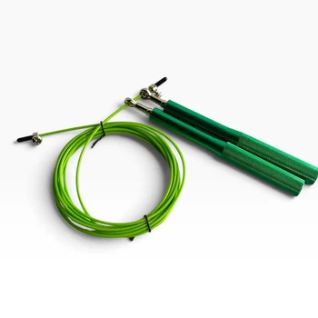 Скоростная скакалка MuvNext Jump Rope Green Металлический трос Алюминиевые ручки