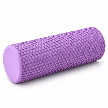 Массажный ролик MuvNext Foam Roller 45×15 см - рельефный, EVA Фиолетовый