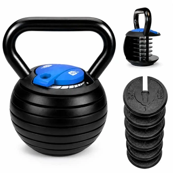 Регульована гиря MuvNext 40 lb Blue-Black (від 3,5 до 18 кг), 6 дисків — 7 в 1