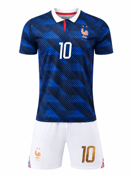 Детская футбольная форма Килиан Мбаппе Mbappe (Номер 10) Сборная Франции Новый сезон 2026/2027. Размер 24 (на рост 125-135см) Основная форма. Вышитые эмблемы. Футболка + шорты.
