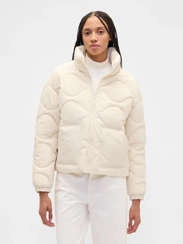 Куртка демисезонная короткая женская GAP 854225616 2XL Молочная (1162192082)