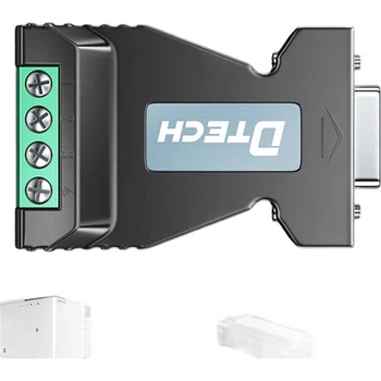 Пасивний перетворювач DTECH RS232 на RS485, промисловий клас, послідовний двонаправлений перетворювач, протокол передачі та зв'язку, конвертер захисту від блискавки DT-9001