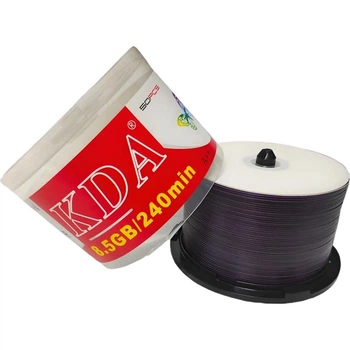 KDA DVD+RDL Pure White Printable Series, DVD высокой емкости 8,5 ГБ, скорость 8x, диск/записываемый диск/чистый диск/записываемый диск/легкий диск, 50 штук в упаковке