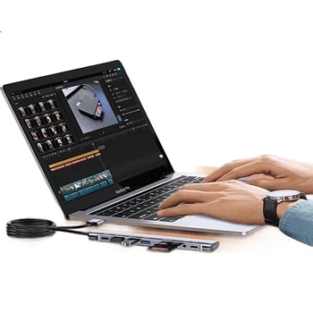 Док-станция Youlianxing USB Hub с 9 портами, 1,2 м, USB 2.0, разъемом для наушников и SD-карт, расширением для ноутбука, настольного компьютера, мыши, клавиатуры, USB-накопителя и жесткого диска 509LAP