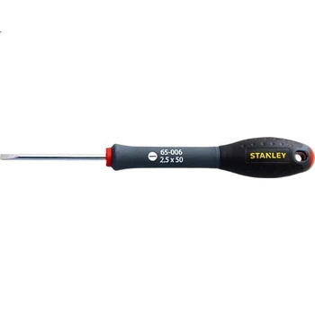 Плоская отвертка STANLEY с трехцветной ручкой, 2,5x50 мм, многофункциональная бытовая отвертка для ремонта, 65-006