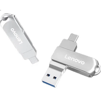 Флеш память USB Lenovo SS360 128GB USB 3.2 Gen1 + Type-C Silver