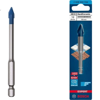 Сверло для керамической плитки BOSCH Little Blue Arrow с шестигранным хвостовиком, 12 мм.