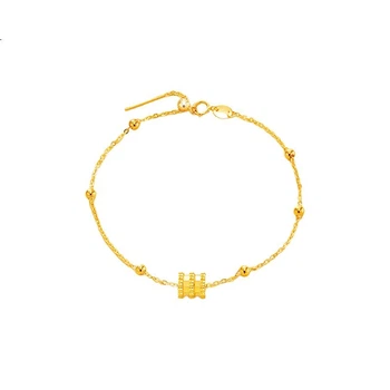 Золотой браслет Sino Gem Xiaomanyao для женщин, 2026 год, новый, из чистого золота, счастливый браслет с бусинами, подарок на выпускной для девушки.