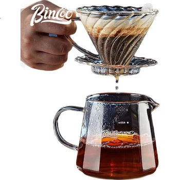 Скляний набір для кави Bincoo Coffee Sharing Pot з вагами, фільтрувальна чашка V60, чашка для крапельної кави