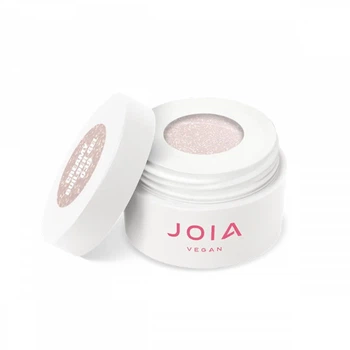 Гель моделюючий JOIA vegan Creamy Builder Gel Iced Cerenity 039 Warm Hoarfrost пилово-бежевий напівпрозорий із золотистою поталь
