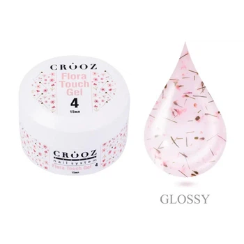 Гель строительный Crooz Flora Touch Gel 04 персиковый с розовыми сухоцветами 15 мл