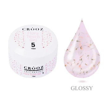 Гель будівельний Crooz Flora Touch Gel 05 білий із сухоцвітами 15 мл