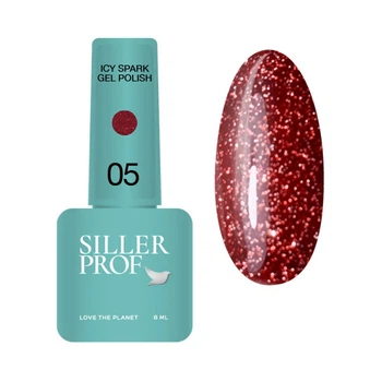 Гель-лак Siller Professional Icy Spark 05 светоотражающий вишневое бордо 8 мл