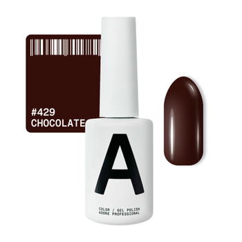 Гель-лак Adore Professional 429 Chocolate темний шоколад з м'якими мікроблестками 12 мл