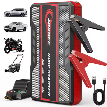 Портативное пусковое устройство для авто AOKOEE Jump Starter 12V — Бустер, повербанк, LED-фонарик 300 LM, 2xUSB