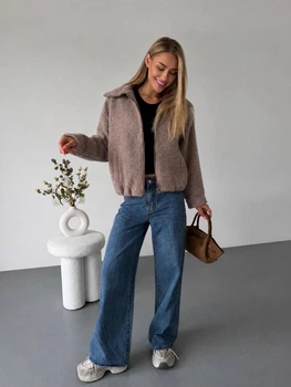 Жіноча демісезонна куртка букле Uaclothes 42 Капучино (like39497-199381349)