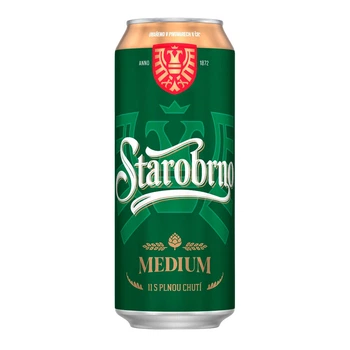 Пиво Starobrno Medium, 4,7% (24 жб по 0,5л, Чехія). Завод Heineken Česko.