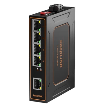 KeepLINK KP-9000-35-5TP Промисловий комутатор PoE 100 Мбіт/с, 5 портів, металевий корпус, на DIN-рейку, вхід постійного струму 48-58 В на одиницю