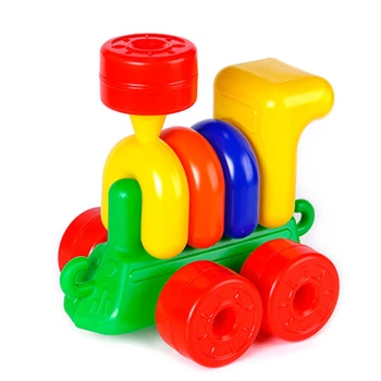 Конструктор Паровозик Toys Plast ІП.01.000, великий блоковий, що розвиває, для дітей