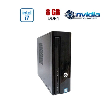 ПК HP Slimline 270-P043W SFF / Intel Core i7-7700 (4 (8) ядер по 3.6 - 4.2 GHz) / 8 GB DDR4 / 256 GB SSD / nVidia Quadro T400, 2 GB GDDR6, 64-bit / Win10 Lic б/у