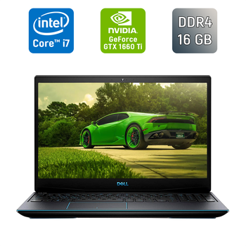 Игровой ноутбук Dell G3 3500 / 15.6" (1920x1080) IPS / Intel Core i7-10750H (6 (12) ядер по 2.6 - 5.0 GHz) / 16 GB DDR4 / 512 GB SSD / nVidia GeForce GTX 1660 Ti, 6 GB GDDR6, 192-bit / WebCam / Windows 10 б/у