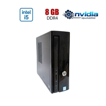 ПК HP Slimline 270-P043W SFF / Intel Core i5-7600 (4 (4) ядер по 3.5 - 4.1 GHz) / 8 GB DDR4 / 256 GB SSD / nVidia Quadro P620, 4 GB GDDR5, 128-bit / Win10 Lic б/у