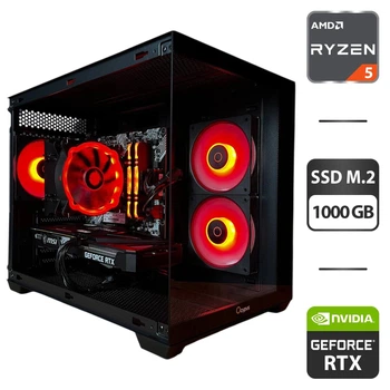 Ігровий ПК Ocypus Gamma C54 ARGB Tower / AMD Ryzen 5 5600 (6 (12) ядер по 3.5 - 4.4 GHz) / 16 GB DDR4 / 1000 GB SSD M.2 / nVidia GeForce RTX 3060 Ti, 8 GB GDDR6, 256-bit / 650W б/в