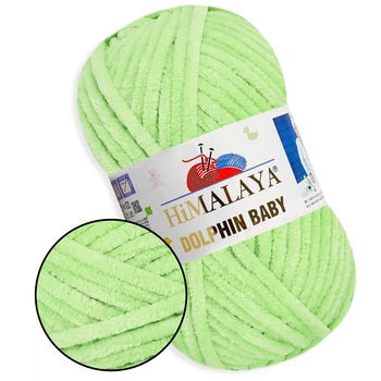 Himalaya Dolphin Baby, Салатовый №80350 - плюшевая пряжа Хималая Долфин Беби, 100 г / 120 м, для вязания игрушек, пледов и детской одежды