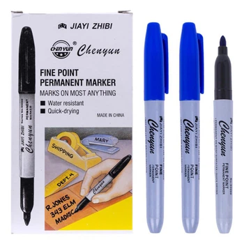 Маркер перманентный Синий "Sharp" Chenyun 95000(Blue) тонкий