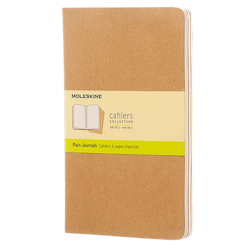 Блокнот Moleskine Cahier 13 х 21 см 80 сторінок без лініювання Бежевий 3 шт (9788883705007)