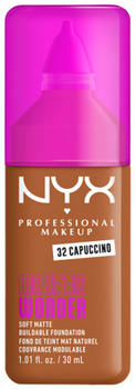 Тональна основа Nyx Professional Makeup Make ‘Em Wonder Матуюча 32 Cappuccino 30 мл (800897275501)