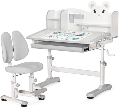 Комплект меблів Mealux BD-29 Panda XL Стіл + стілець + полиця Grey (BD-29 G)