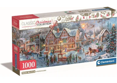 Пазл Clementoni Classic Christmas Collection: Рождественскими улицами города (Classic Christmas Collection - Getting Ready For Christmas Panorama Puzzle - 1000 pcs.), 1000 эл. (панорама) (39927)